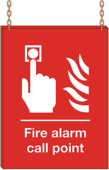 picture of Hanging Fire Alarm Call Point Sign - 400 x 600Hmm - 3mm Foamex - WITHOUT Holes for Chains - Fittings and Chains Sold Separately - [AS-HA2-FOAM]