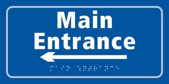 Picture of Main entrance arrow left - Taktyle (300 x 150mm) - SCXO-CI-TK0353WHBL