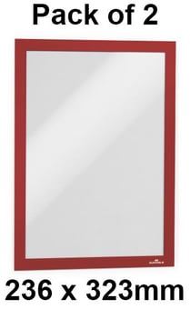 picture of Durable Self-adhesive Infoframe Duraframe Red A4 - 236 x 323mm - Pack of 2 - [DL-487203]