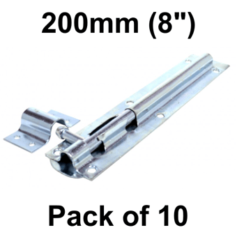 picture of ZP Straight Tower Bolt - 200mm (8") - Pack of 10 - [CI-DB113L]