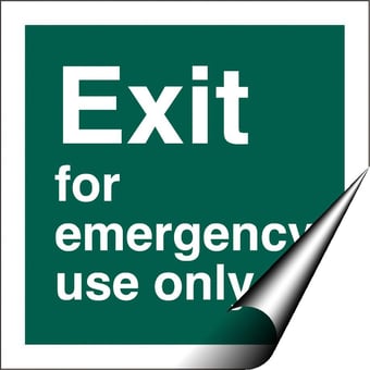 picture of Emergency Exit Sign - 150 x 150Hmm - Self Adhesive Vinyl - [AS-SA23-SAV]