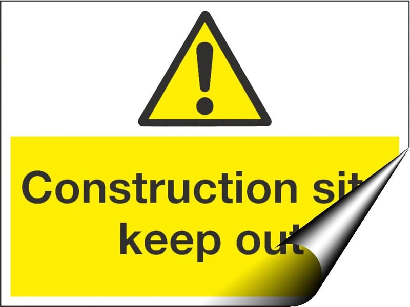 picture of Construction Site Keep Out Sign - 600 x 450Hmm - Self Adhesive Vinyl [AS-WA120-SAV]