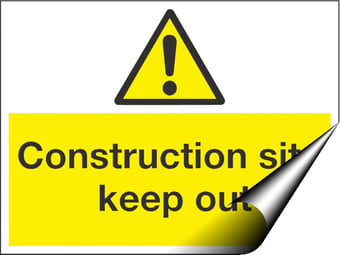 Picture of Construction Site Keep Out Sign - 600 x 450Hmm - Self Adhesive Vinyl [AS-WA120-SAV]
