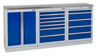 picture of BiGDUG 2041mm Wide Workbench - 7 Drawer Cabinet - 5 Drawer Cabinet - Stainless Worktop - [BDU-TGC154GBS] - (LP)