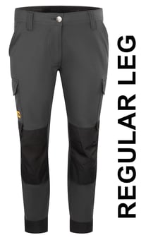 picture of JCB Workwear Ladies 4-way Stretch Trousers - Dark Shadow - Regular Leg - BE-JCB023DSR