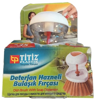 picture of Titiz - Soap Dispensing Palm Dish Brush - [AF-8695122001107] - (DISC-W)