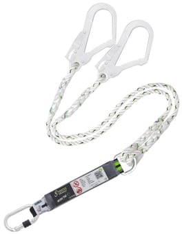 picture of Kratos Forked Energy Absorbing Twisted Rope Lanyard With Steel Connectors - 1.50 Mtr - [KR-FA3020015] - (DISC-R)