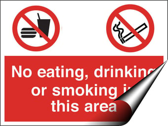picture of No Eating/Drinking/Smoking Sign - 600 x 450Hmm - Self Adhesive Vinyl [AS-PR122-SAV]