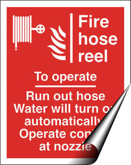 picture of Fire Hose Reel To Operate Sign - 200 X 250Hmm - Self Adhesive Vinyl - [AS-FI56-SAV]
