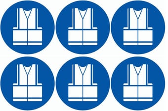 picture of Safety Labels - Visibility Vest 2 Symbol (24 pack) 6 to Sheet - 75mm dia - Self Adhesive Vinyl - [IH-SL50-SAV]
