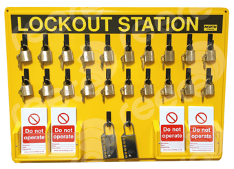 Picture of Reece 20 Brass Padlock Lockout Station - Board Only - [RS-LSE106]