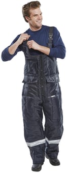 Picture of Beeswift Coldstar Freezer Bib Navy Blue Trousers - BE-CCFBT