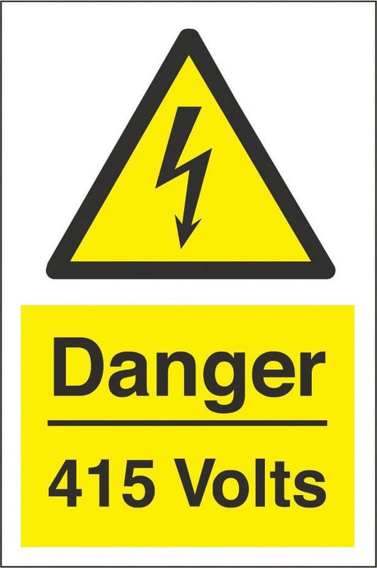 picture of Danger 415 Volts Sign LARGE - 400 x 600Hmm - Rigid Plastic - [AS-WA10-RP]