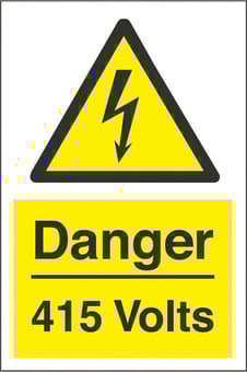 Picture of Danger 415 Volts Sign LARGE - 400 x 600Hmm - Rigid Plastic - [AS-WA10-RP]