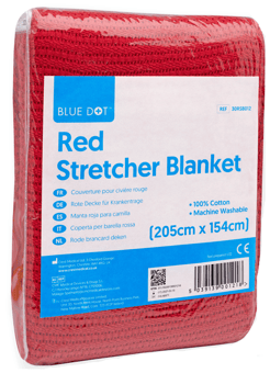 Picture of Blue Dot Red Stretcher Blanket - 152cm x 203cm - Washable - CM-30RSB012