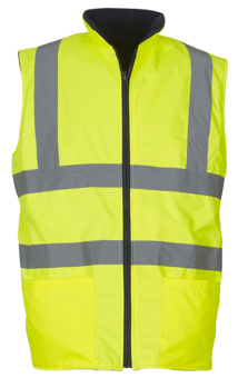 picture of Yoko Hi-Vis Reversible Yellow Fleece Vest - BT-HV008F-HVY