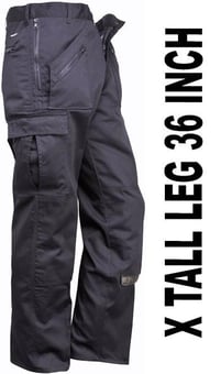 picture of Portwest Superior Navy Blue Comfort Action Trousers - X Tall Leg 36 Inch - 245g - PW-S887NAX