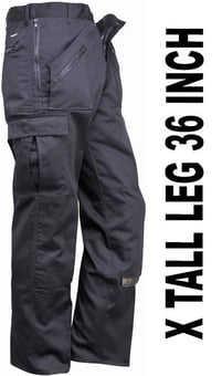 picture of Portwest Superior Navy Blue Comfort Action Trousers - X Tall Leg 36 Inch - 245g - PW-S887NAX - (DISC-R)