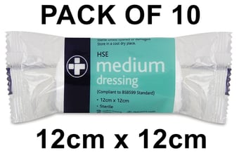 Picture of HSE Medium Dressing - 12cm x 12cm - Sterile - Pack of 10 - [RL-316-10]