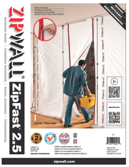 picture of ZipWall® - ZipFast™ 2.5" Reusable Barrier Panel - 76cm Panel - [ZP-ZF2]