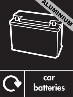 Picture of Recycling Signs - Car Batteries - 300 X 400Hmm - Aluminium - [AS-WR67-ALU]