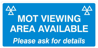 picture of MOT Sign - Viewing Area Available Sign - Ask For Details - 600 x 300mm - [PSO-VAA7524]