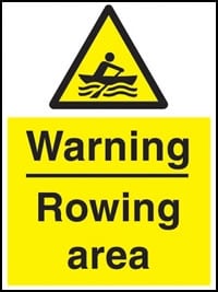 Picture of Warning Rowing Area Sign - [AS-WH24]