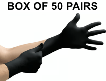 picture of Ansell Microflex MidKnight Touch Nitrile Exam Gloves Black - Box of 50 Pairs - AN-93-732