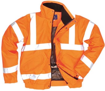 Picture of Portwest RT62 - Orange Hi Vis Breathable Bomber Jacket - PW-RT62ORR