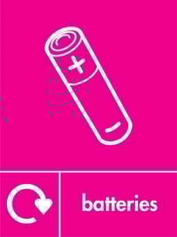 picture of Recycling Signs - Batteries - 300 X 400Hmm - Rigid Plastic - [AS-WR04-RP]