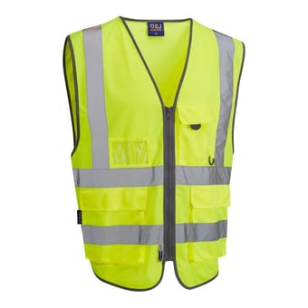 picture of Barnstaple - Hi-Vis Yellow Superior Railway Waistcoat - LE-W22-Y