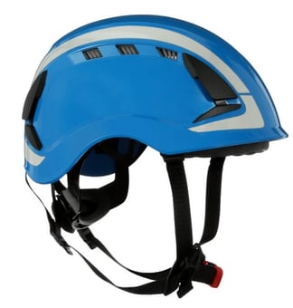 picture of 3M - X5000 Series SecureFit Reflective Blue Safety Helmet - Vented - 6-Point Ratchet - 4 Point Chin Strap - [3M-X5003V-CE]