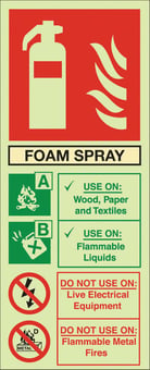 picture of Photoluminescent Foam Fire Extinguisher Sign - 202 X 82Hmm - Self Adhesive Rigid Plastic - [AS-EN4PH-SARP]