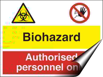 picture of Biohazard Authorised Personnel Only Sign - 400 X 300Hmm - Self Adhesive Vinyl - [AS-MU22-SAV]
