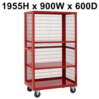 picture of QMP Boxwell Trolley Without Doors - Red - Steel - 1955H x 900W x 600D - [QM-XW199060MRXX] - (LP)