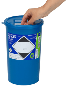 picture of SHARPSGUARD Eco Pharmi 5 Litre Sharps Bin Blue - [DH-DD205]