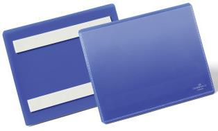 picture of Durable - Adhesive Document Sleeve A6 Landscape - Dark Blue - Pack 50 - [DL-176307]