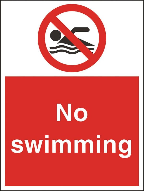 picture of No Swimming Sign - 300 X 400Hmm - Duralite GRP - [AS-TUF10-DG]