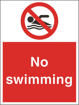 Picture of No Swimming Sign - 300 X 400Hmm - Duralite GRP - [AS-TUF10-DG]