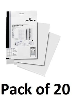 picture of Durable - BADGEMAKER® Insert Sheets A6 - White - Pack of 20 - [DL-142002]