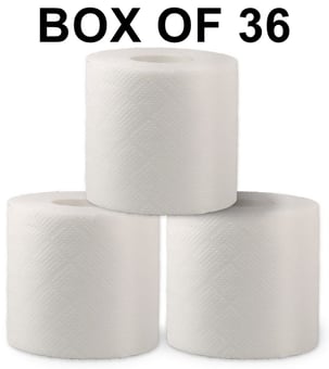 picture of 3 Ply Bamboo Toilet Roll - Quilted Unwrapped - Box of 36 - [MCS-TFBTPUW]
