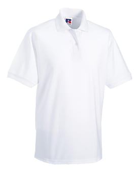 picture of Russell Hardwearing Unisex Polo Shirt - White - BT-599M-WHITE