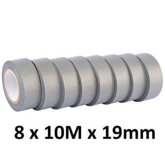 picture of Grey Insulation Tape to BSEN60454/Type2 - 10M x 19mm - Pack of 8 - [DO-90084]