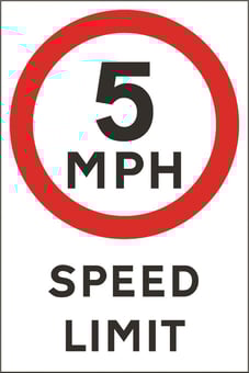 Picture of Non Reflective Traffic Signs - 5 mph Speed Limit - 400 x 600Hmm - Rigid Plastic [AS-GE50A-RP]