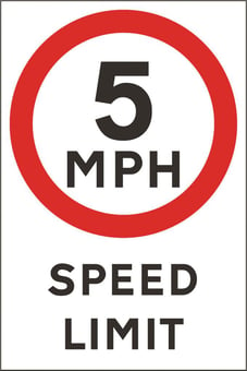 Picture of Non Reflective Traffic Signs - 5 mph Speed Limit - 400 x 600Hmm - Rigid Plastic [AS-GE50A-RP]