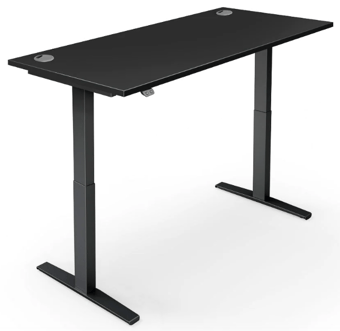 picture of Yo-Yo DESK PRO 2 Black Frame with Black Desk Top - YYO-YD-PRO-2-B/1200700BLA