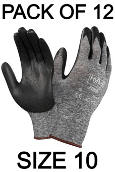 picture of Ansell 11-801 Hyflex Nitrile Foam Coated Grey Gloves - Pair - Size 10 - Pack of 12 - AN-11-801-10X12 - (AMZPK)
