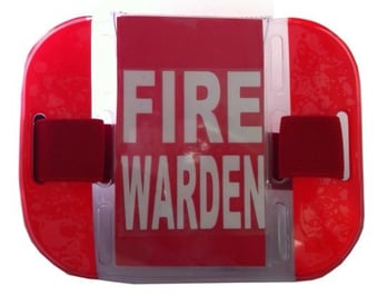 picture of Fire Warden Printed Armband - Single - Adjustable Self-Matching Colour Elasticated Strap For Comfortable and Secure Wearing - [IH-HVWAB164(RED)] - (MP)