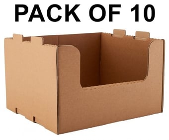 picture of BiGDUG Cardboard Stacking Pick Bin - 350h x 600w x 500d mm - Pack of 10 - [BDU-CSPB36510]