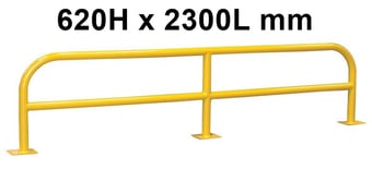 picture of QMP Pallet Racking Protection Barrier - Double - 620H x 2300L mm - [QM-RBMODB2300YX]